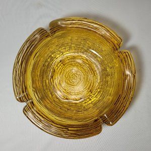 Anchor Hocking Soreno Amber Ripple Glass Ashtray